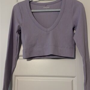 Garage Women's Lavender Ribbed Crop Top